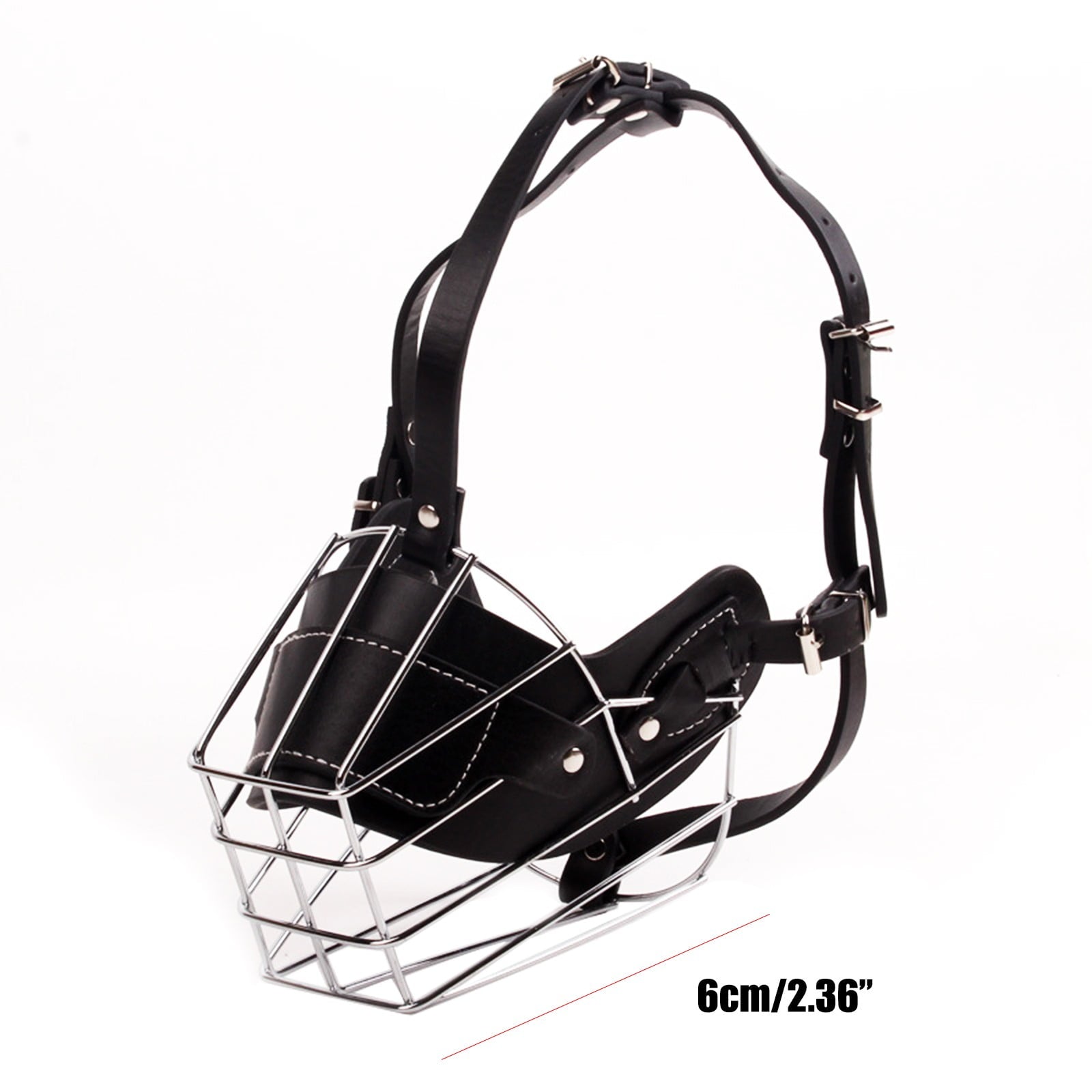 Adjustable Stainless Steel Dog Muzzle Wire Basket for Large/X-Large Dogs, Breathable Anti-Bite Training Mask V1189-WXFWAL-20260319-00316
