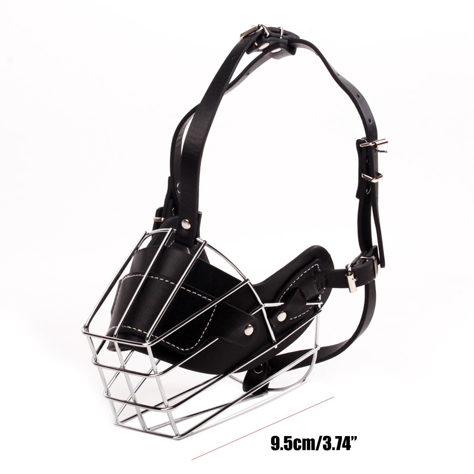 Adjustable Stainless Steel Dog Muzzle Wire Basket for Large/X-Large Dogs, Breathable Anti-Bite Training Mask V1189-WXFWAL-20260319-00318