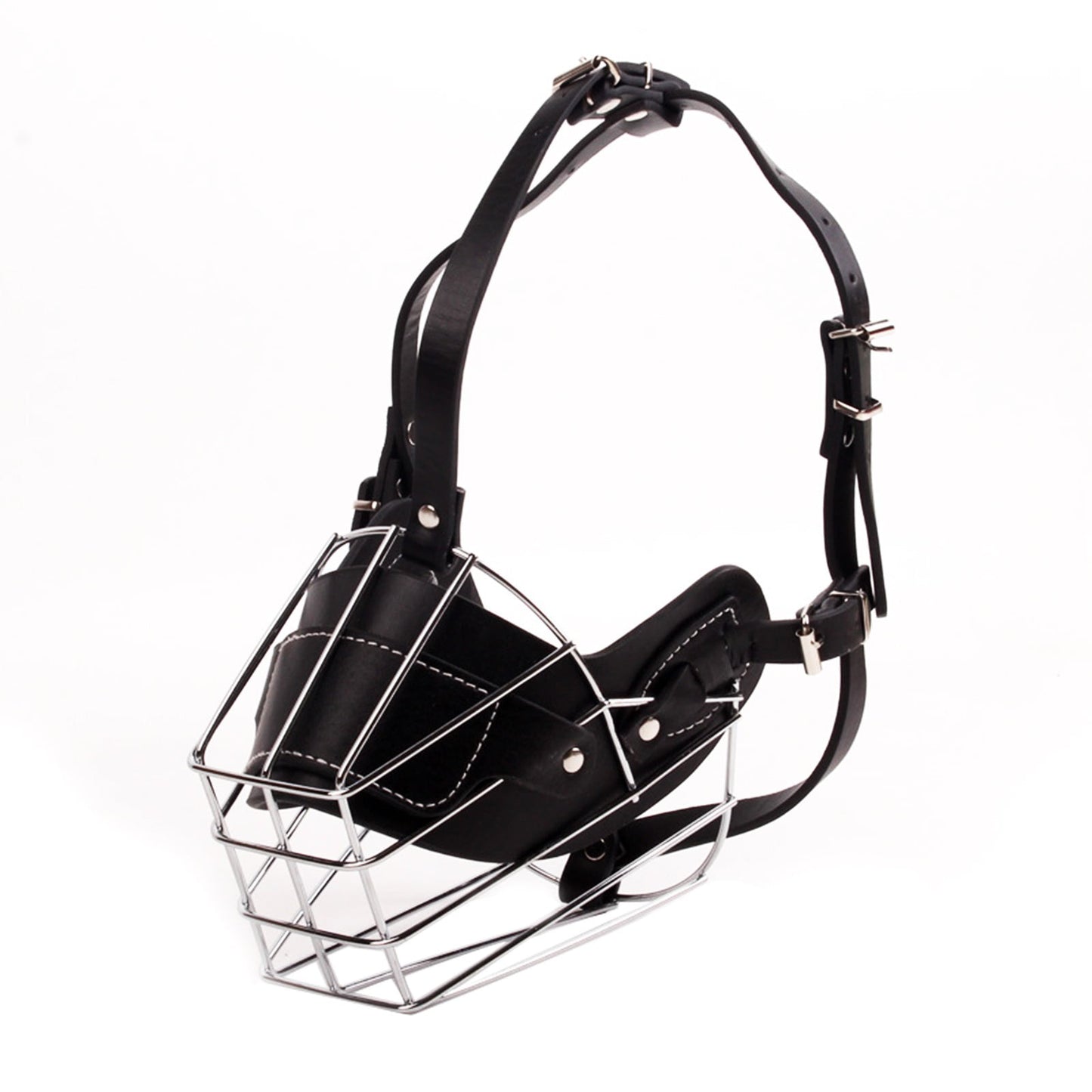 Adjustable Stainless Steel Dog Muzzle Wire Basket for Large/X-Large Dogs, Breathable Anti-Bite Training Mask V1189-WXFWAL-20260319-00319
