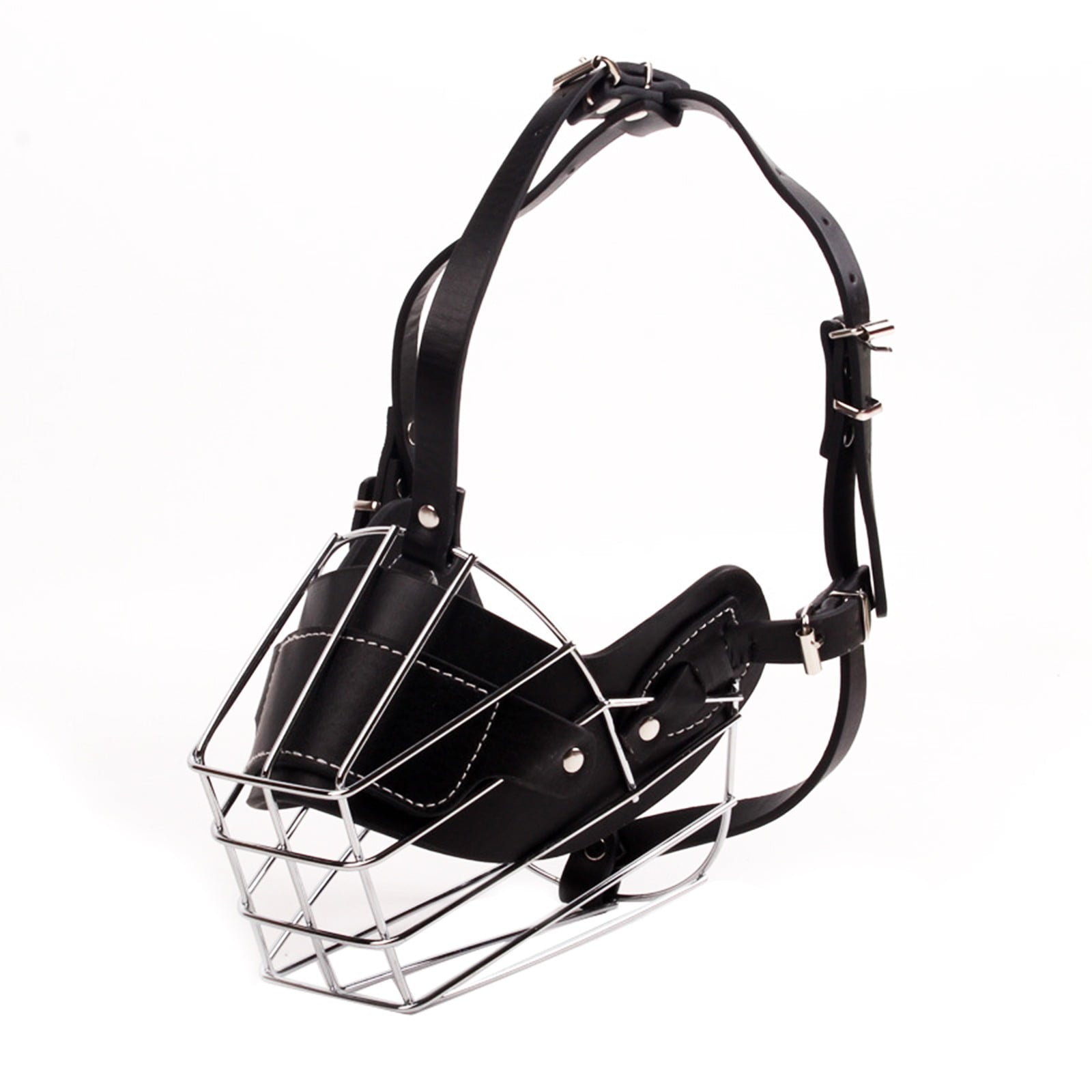 Adjustable Stainless Steel Dog Muzzle Wire Basket for Large/X-Large Dogs, Breathable Anti-Bite Training Mask V1189-WXFWAL-20260319-00319