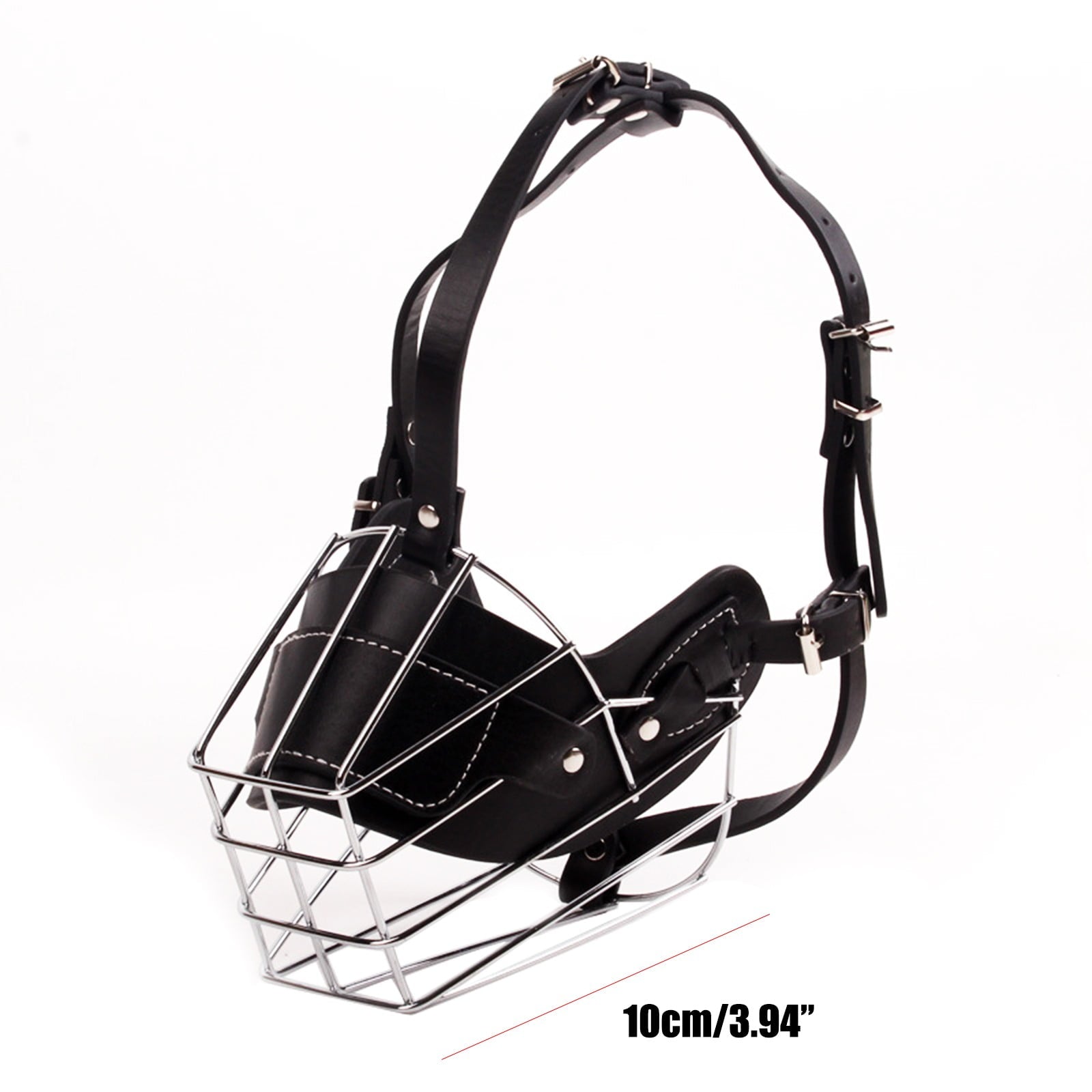 Adjustable Stainless Steel Dog Muzzle Wire Basket for Large/X-Large Dogs, Breathable Anti-Bite Training Mask V1189-WXFWAL-20260319-00319