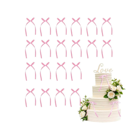 QZS Bow Cupcake Ribbons,Durable Birthday Cake Decorations for Women and Girls,20Pack Black Cute Dessert Bow V1189-WXFWAL-20260319-00321
