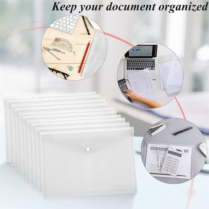Tutuviw 12Pcs Binder Pockets for 2/3/4 Ring,11 Holes Binder Folders,Clear Document Folders,A4 Size Clear V1189-WXFWAL-20260319-00327