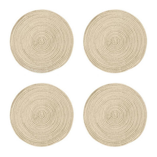 Round Placemats Set of 4, Cotton Woven Placemat Heat-Resistant Non-Slip Washable Table Mats for Dining Table V1189-WXFWAL-20260319-00346