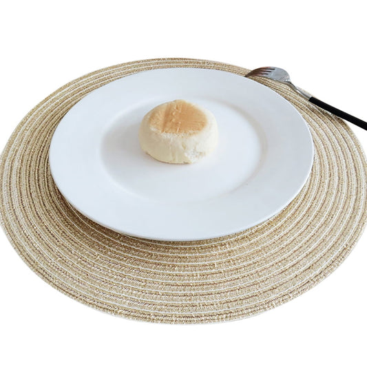 Round Placemats Set of 4, Cotton Woven Placemat Heat-Resistant Non-Slip Washable Table Mats for Dining Table V1189-WXFWAL-20260319-00346