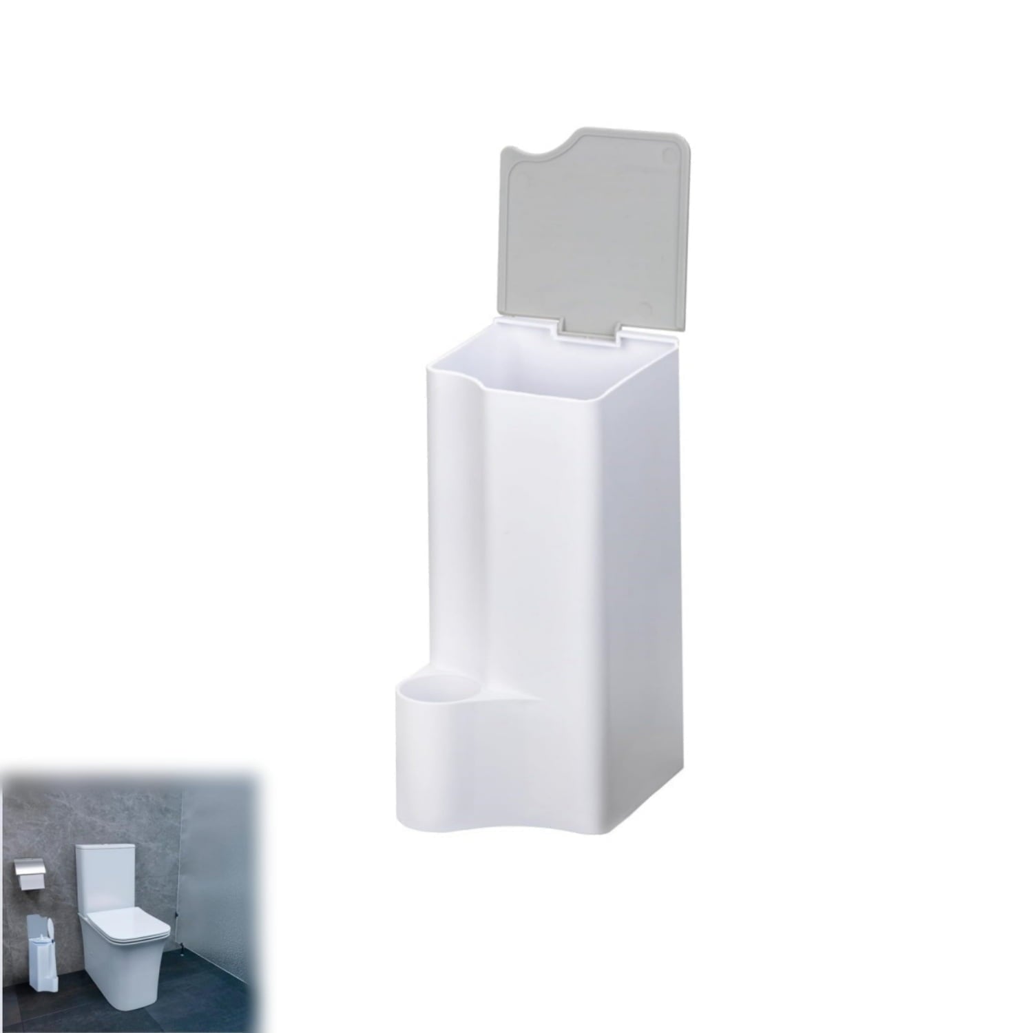 Toilet Wand Holder,6.7x3In Resuable Toilet Bowl Cleaner Holder for Clorox Toilet Wand,QZS White Portable V1189-WXFWAL-20260319-00354