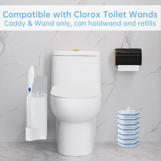Toilet Wand Holder,6.7x3In Resuable Toilet Bowl Cleaner Holder for Clorox Toilet Wand,QZS White Portable V1189-WXFWAL-20260319-00354