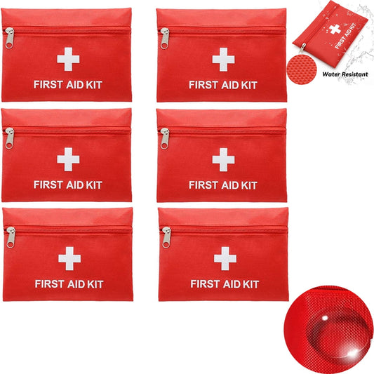 6 Pcs Red First Aid Bag,Tutuviw Empty First Aid Kit Pouch,Compact Portable Medical Emergency Bag for V1189-WXFWAL-20260319-00356