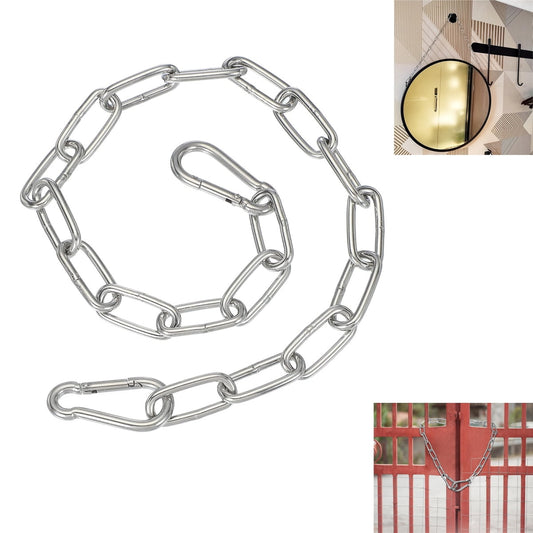 Gate Chain Lock,Tutuviw 20Inch Stainless Steel Metal Chain with 2 Carabiners,Link Chain Lock for Outdoor V1189-WXFWAL-20260319-00361