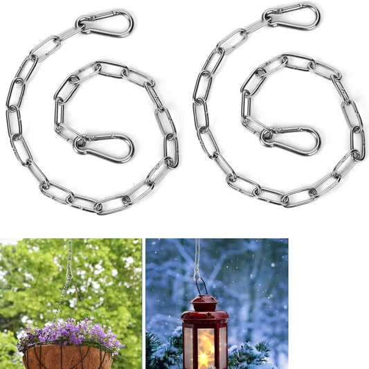 Tutuviw Stainless Steel Link Chain,2PCs Stainless Steel Link Heavy Duty Coil Chain with 4 Carabiner, Hanging V1189-WXFWAL-20260319-00362