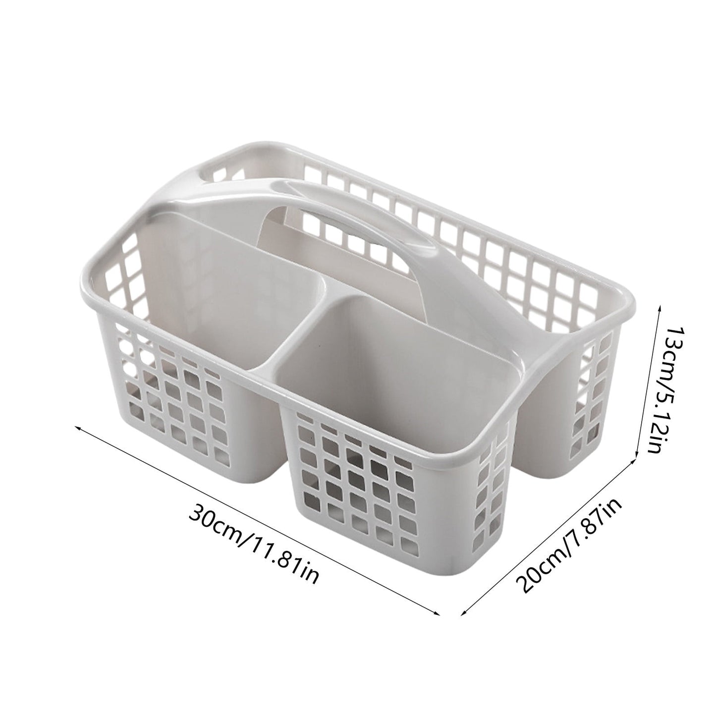 Plastic Storage Divided Tool Bin, 3 Compartments Plastic Shower Caddy Basket, Portable Divided Cleaning V1189-WXFWAL-20260319-00364