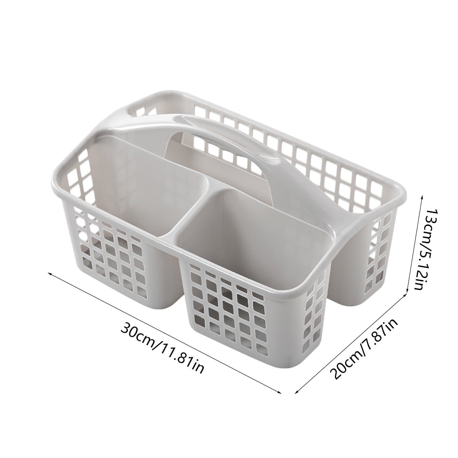 Plastic Storage Divided Tool Bin, 3 Compartments Plastic Shower Caddy Basket, Portable Divided Cleaning V1189-WXFWAL-20260319-00364