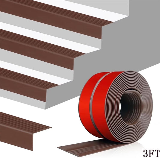 Vinyl Rubber Stair Nosing,Tutuviw Stair Edge Trim,Corner Guard,3 ft Self Adhesive Nose Molding Non-Slip V1189-WXFWAL-20260319-00366