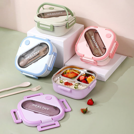 Aespoir Lunch Box, Toddler Lunch Box, Leak-Proof, Four-Sided Clasp for School,Camping,Travel, 7.5x7.5x3 V1189-WXFWAL-20260319-00411