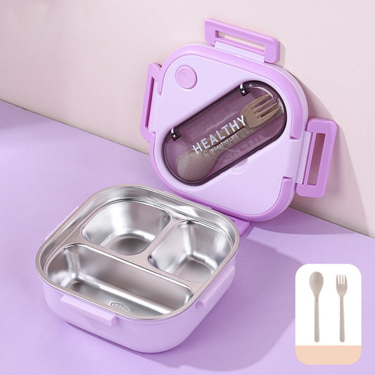 Aespoir Lunch Box, Toddler Lunch Box, Leak-Proof, Four-Sided Clasp for School,Camping,Travel, 7.5x7.5x3 In V1189-WXFWAL-20260319-00412
