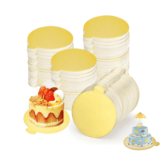 Gold Round Cake Base,Set of 50 Durable Round Mini Dessert Boards,QZS Portable Mousse Base,Mousse Paper V1189-WXFWAL-20260319-00422