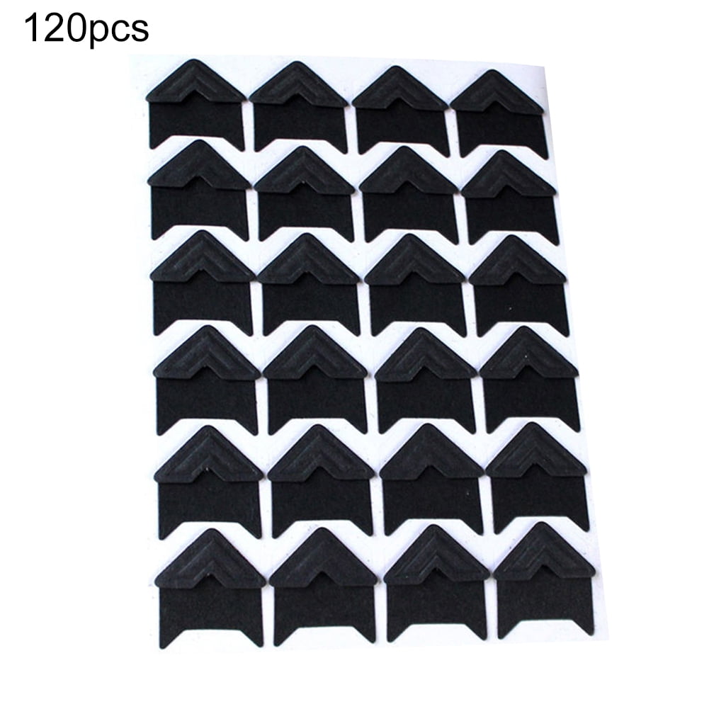 opvise 120Pcs Self-Adhesive Photo Frame Corner Sticker Craft Scrapbook Album Decor Silver Black V1189-WXFWAL-20260319-00426