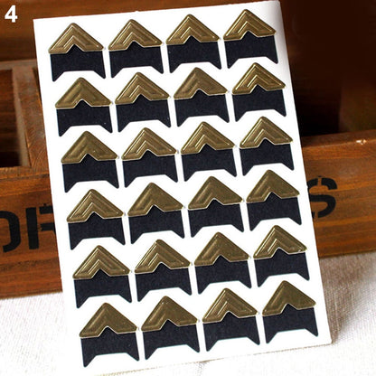 opvise 120Pcs Self-Adhesive Photo Frame Corner Sticker Craft Scrapbook Album Decor Silver V1189-WXFWAL-20260319-00428