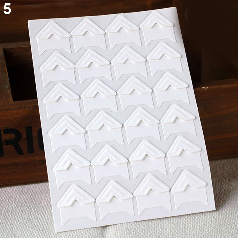opvise 120Pcs Self-Adhesive Photo Frame Corner Sticker Craft Scrapbook Album Decor Silver V1189-WXFWAL-20260319-00428