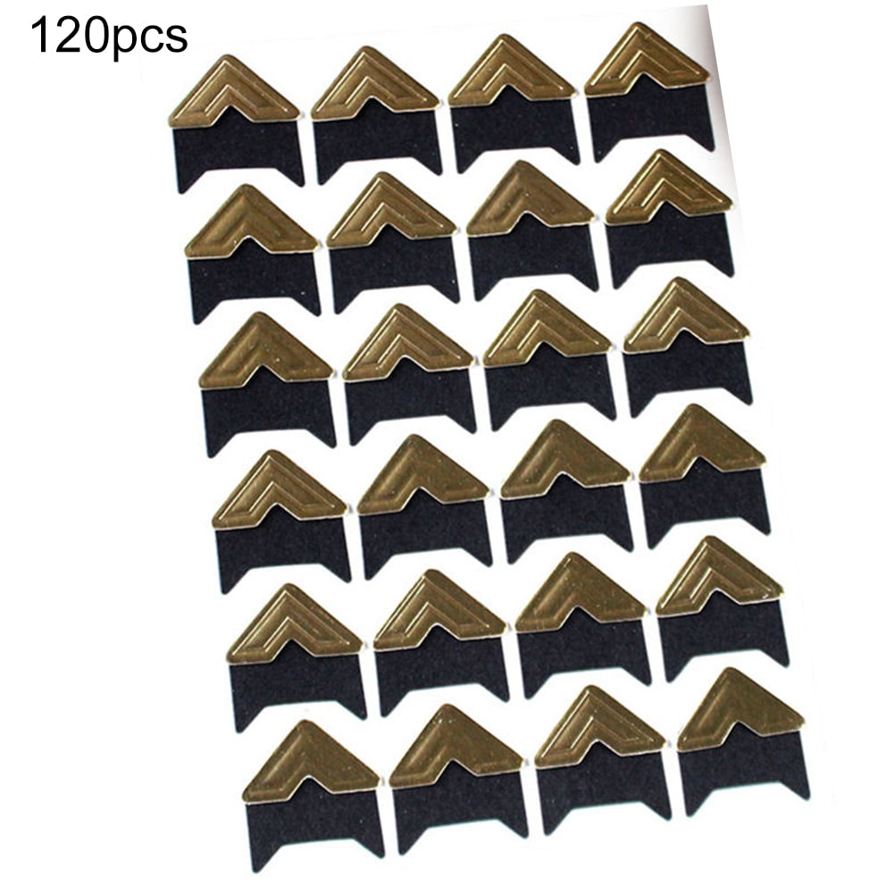 opvise 120Pcs Self-Adhesive Photo Frame Corner Sticker Craft Scrapbook Album Decor Silver V1189-WXFWAL-20260319-00428