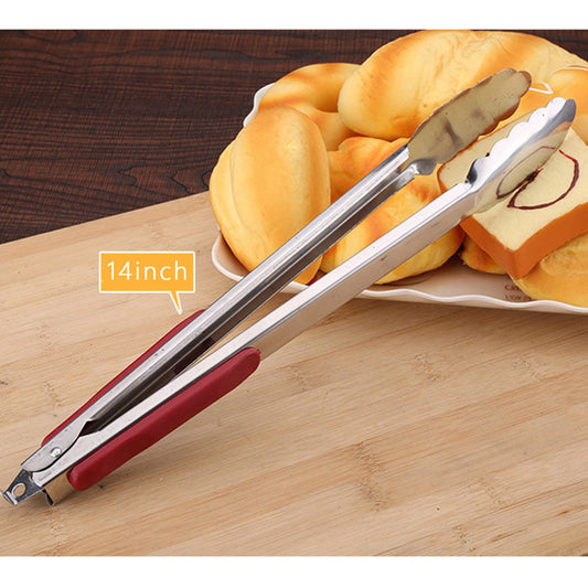 12-Inch Stainless Steel Kitchen Tongs with Locking Ring - Heavy Duty BBQ Grill Tongs for Cooking, Flipping V1189-WXFWAL-20260319-00436