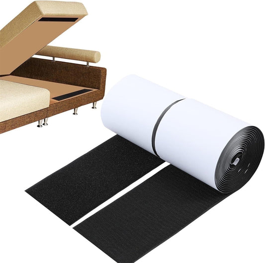 Heavy Duty Hook and Loop Tape Adhesive,Tutuviw 4'x6.5 Feet Double Sided Hook Loop Rolls,Couch Cushion V1189-WXFWAL-20260319-00439