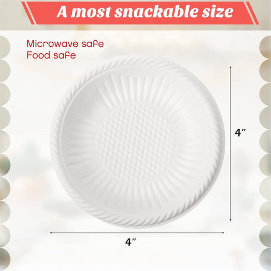 Dessert Paper Plates,Tutuviw 50 Count 4 Inch Mini Disposable Starch Plates,Heavy Duty Uncoated Plates,Round V1189-WXFWAL-20260319-00446