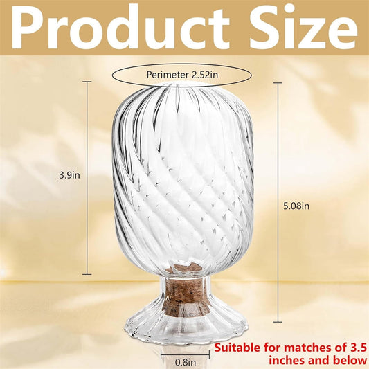 Empty Glass Helix Spiral Cloche Jar,Tutuviw Helix Shaped Glass Matches Cloche Decorative,Clear Decorative V1189-WXFWAL-20260319-00461