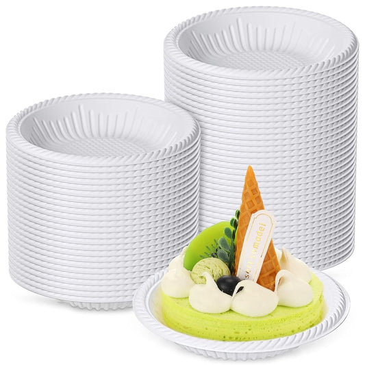 Tutuviw 50 Count 4 Inch Small Paper Plates,Round Paper Starch Plates,Heavy Duty Paper Starch Plates,Mini V1189-WXFWAL-20260319-00462