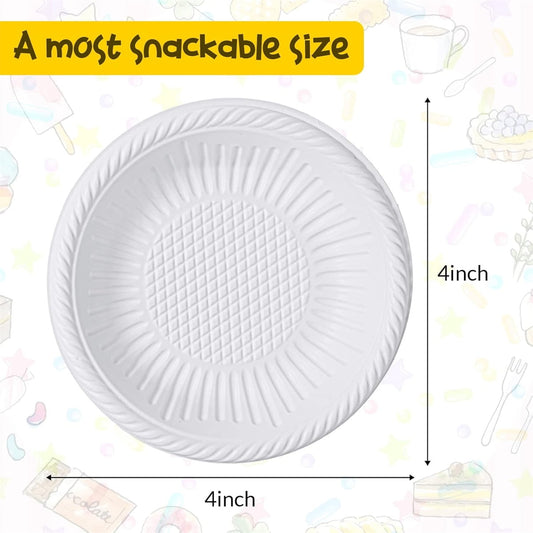 Tutuviw 50 Count 4 Inch Small Paper Plates,Round Paper Starch Plates,Heavy Duty Paper Starch Plates,Mini V1189-WXFWAL-20260319-00462
