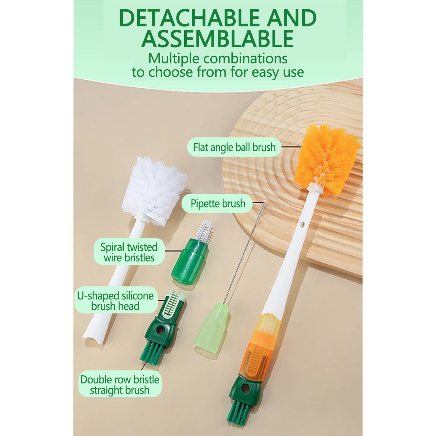 Long Handle Cup Cleaning Brush Set,Multi-Function Bottle Brush with Straw Cleaner & Detachable Heads for V1189-WXFWAL-20260319-00463