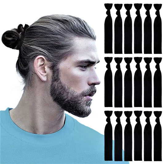 100pcs Men Hair Tie For Man Bun.Man Bands Hair Ties For Mens Long Hair Elastic Fabric Hair Ties Knotted Black V1189-WXFWAL-20260319-00467