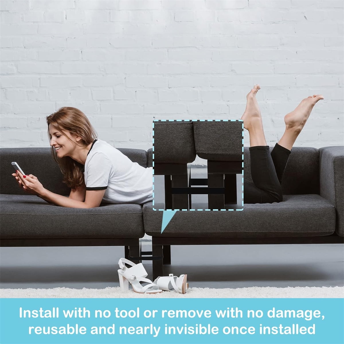 Sectional Couch Connector Tutuviw 16 Pcs Sofa Couch Leg Strap,Heavy Duty Rubber Cinch Strap Keep Prevent Sofa V1189-WXFWAL-20260319-00472