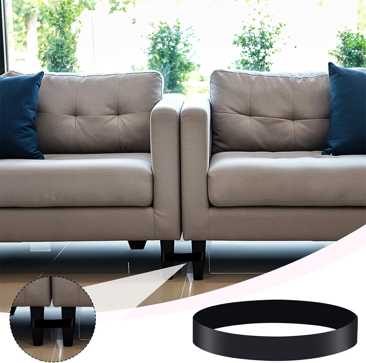 Sectional Couch Connector Tutuviw 16 Pcs Sofa Couch Leg Strap,Heavy Duty Rubber Cinch Strap Keep Prevent Sofa V1189-WXFWAL-20260319-00472