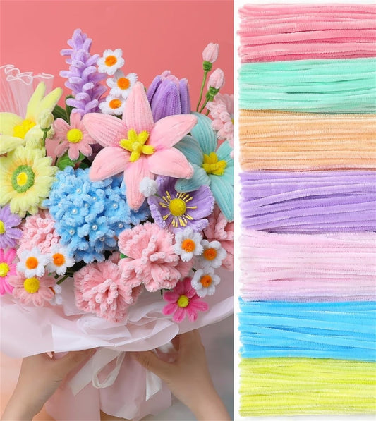 Thick Pipe Cleaners Craft Supplies,Tutuviw 200 Pcs 12" Macaron Color Pipe Cleaner Crafts,Assortment Pastel V1189-WXFWAL-20260319-00487