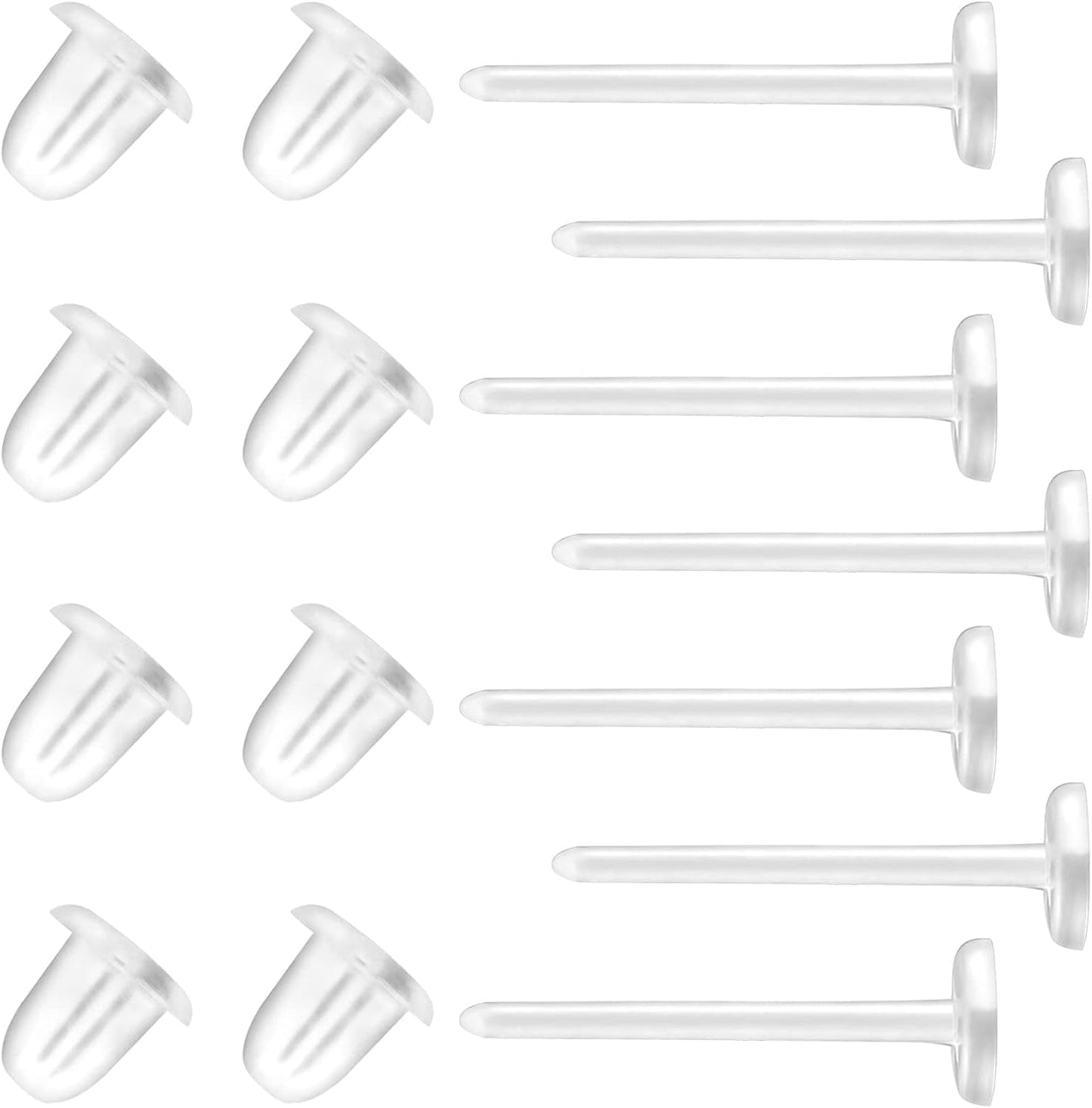 Clear Earrings For Sports, 400Pcs 18g Plastic Earrings For Sensitive Ears, Clear Stud Earrings for Work with V1189-WXFWAL-20260319-00492