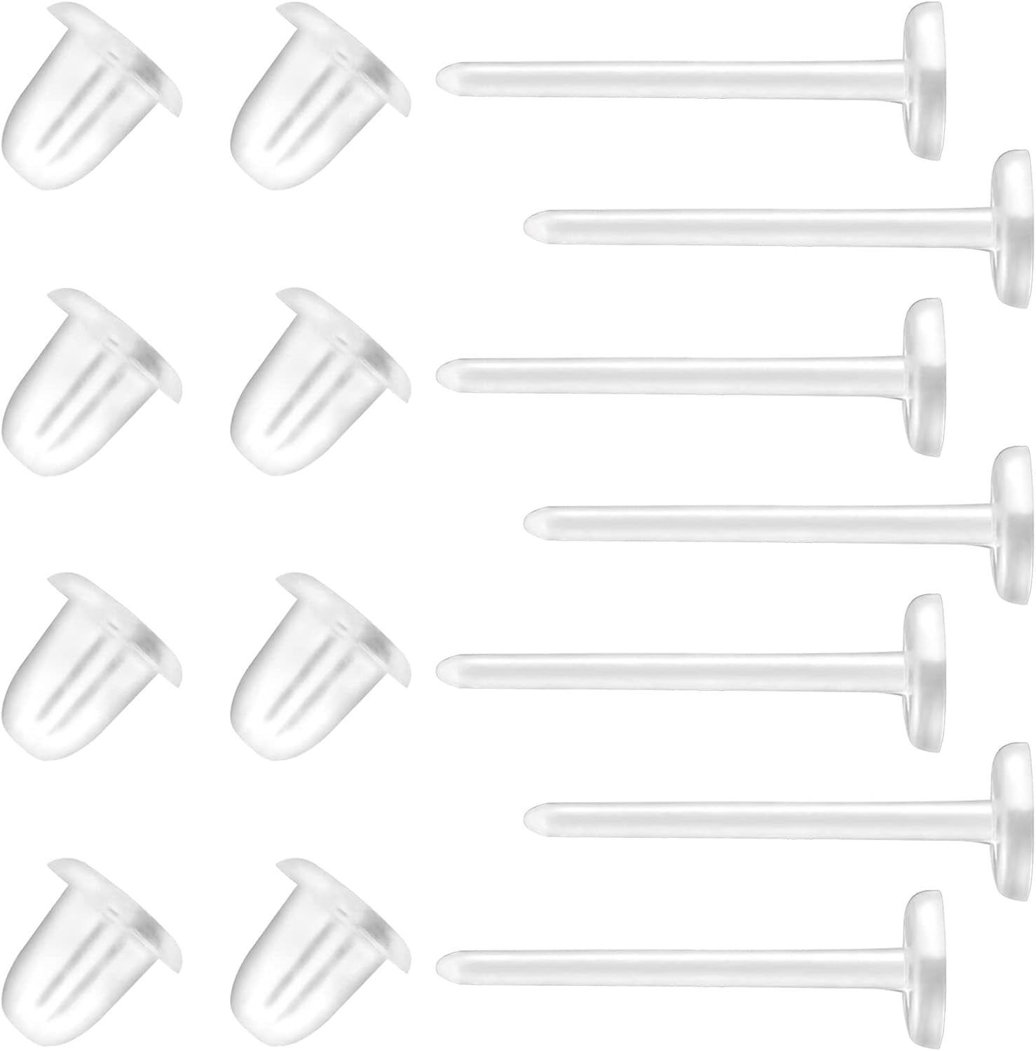 Clear Earrings For Sports, 400Pcs 18g Plastic Earrings For Sensitive Ears, Clear Stud Earrings for Work with V1189-WXFWAL-20260319-00492