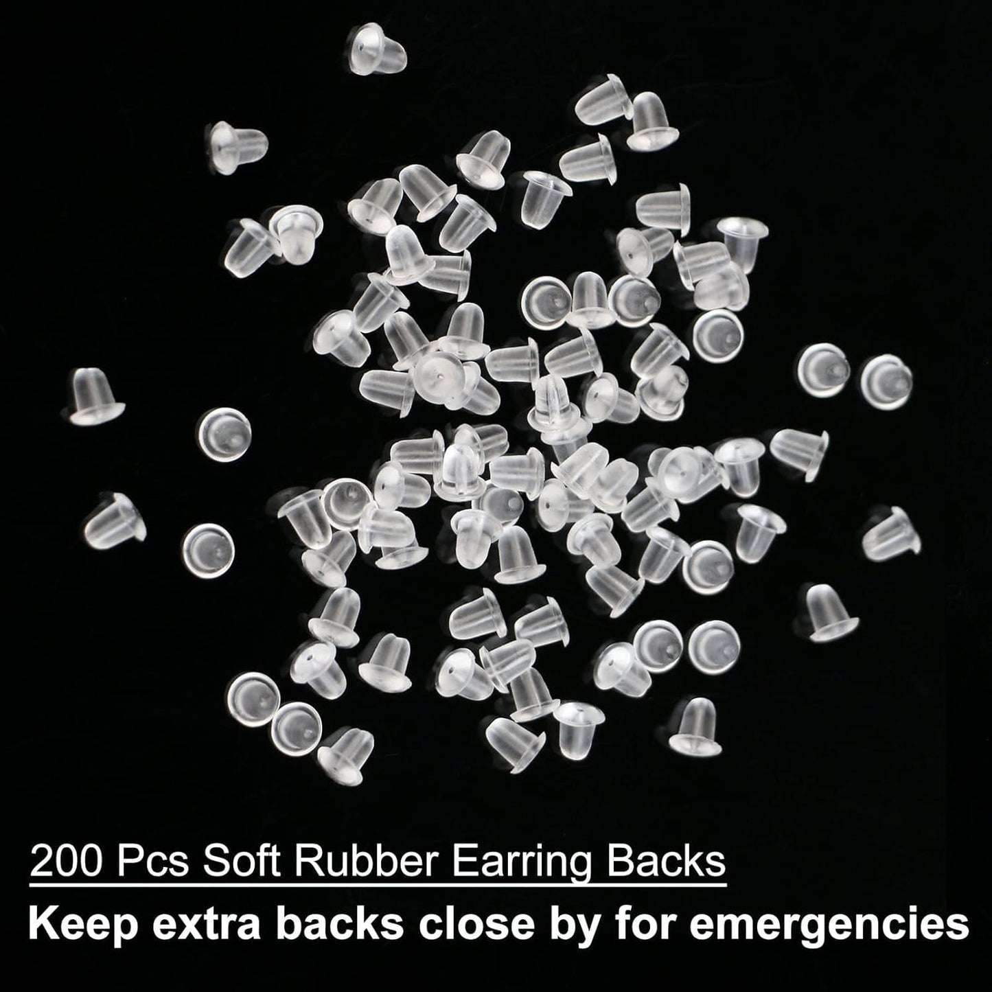 Clear Earrings For Sports, 400Pcs 18g Plastic Earrings For Sensitive Ears, Clear Stud Earrings for Work with V1189-WXFWAL-20260319-00492