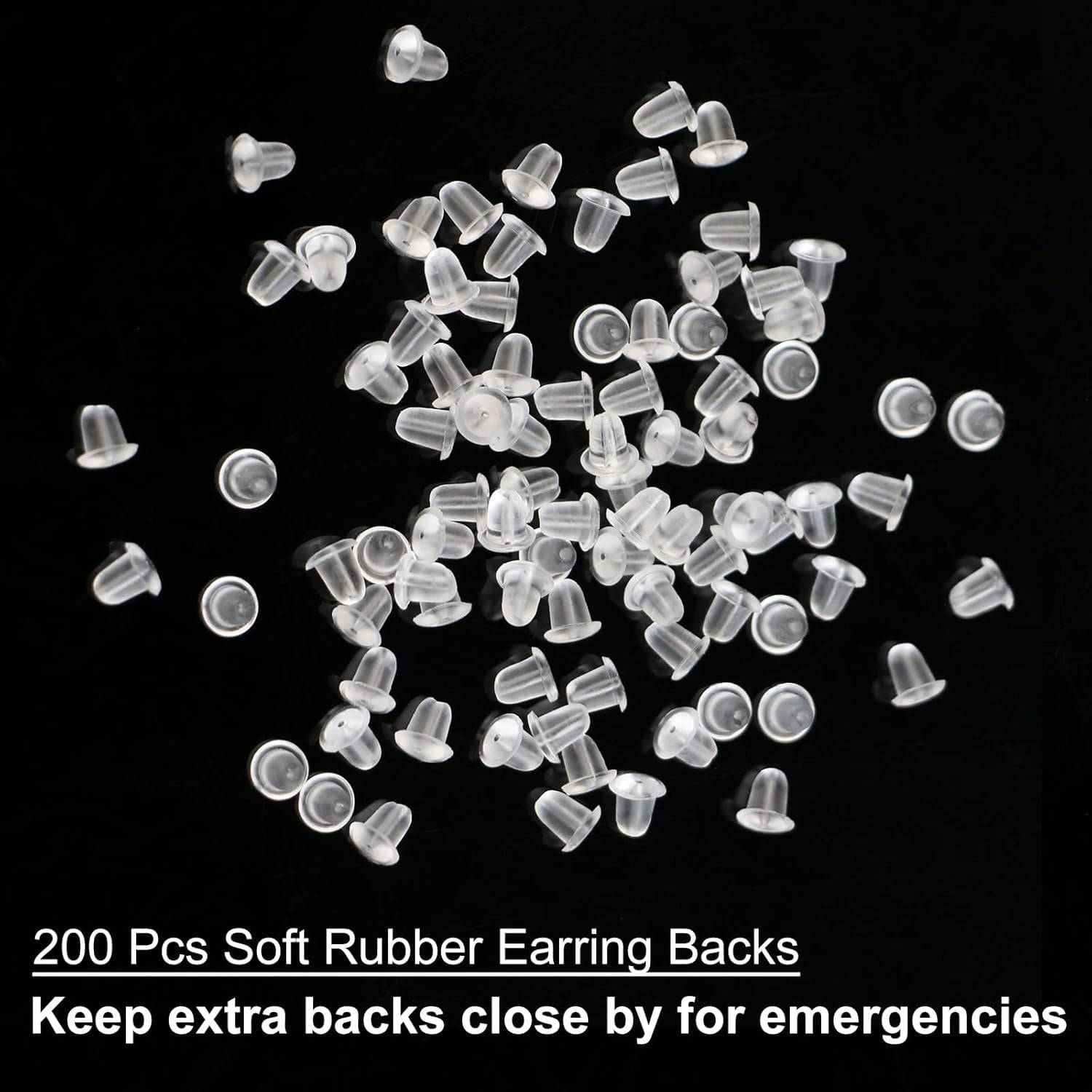 Clear Earrings For Sports, 400Pcs 18g Plastic Earrings For Sensitive Ears, Clear Stud Earrings for Work with V1189-WXFWAL-20260319-00492