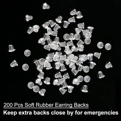 Clear Earrings For Sports, 400Pcs 18g Plastic Earrings For Sensitive Ears, Clear Stud Earrings for Work with V1189-WXFWAL-20260319-00492