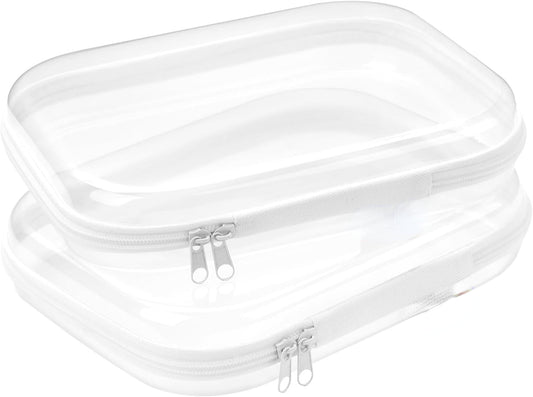 Hard Sided Clear Zipper Case for Storage- Professional-Grade Clear Zipper Pencil Case,Toy Storage Bins, V1189-WXFWAL-20260319-00493