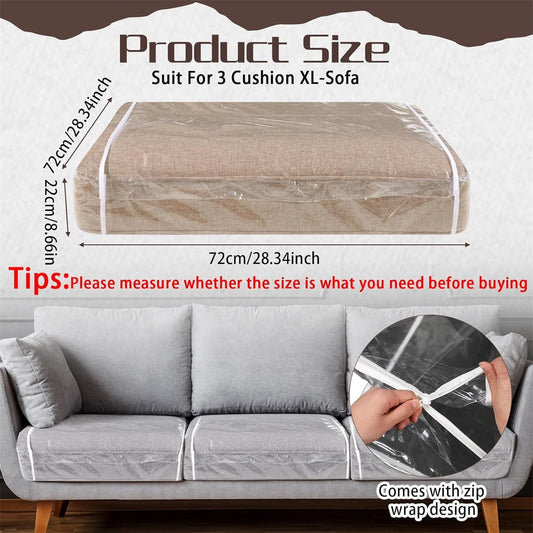Tutuviw Plastic Sofa Seat Cushion Covers,1Pc 28x28x9in Waterproof Couch Covers,Furniture Sofa Seat V1189-WXFWAL-20260319-00497