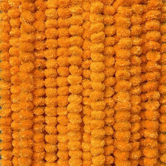 Tutuviw 4Pcs Marigold Garland,5 ft Diwali Wedding Party Mantle Decoration,Faux Artificial Marigold V1189-WXFWAL-20260319-00498