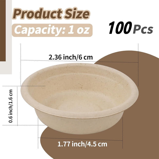 Tutuviw Biodegradable Disposable Paper Pet Bowls Bulk,100Pcs 1OZ Paper Feeding Cups,Sturdy and Leakproof V1189-WXFWAL-20260319-00500