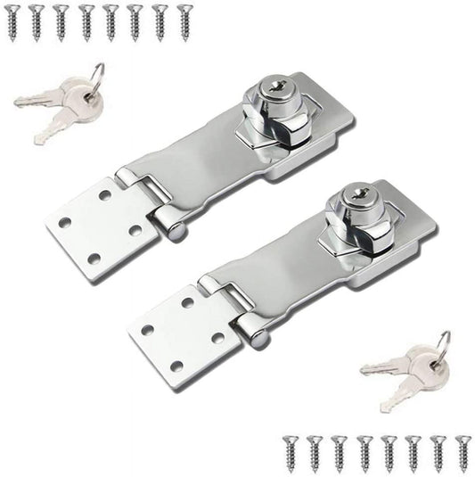 2 Packs Keyed Locks Twist Knob Locking Hasp for Small Doors, Cabinets and More,Stainless Steel Steel, Catch V1189-WXFWAL-20260319-00508