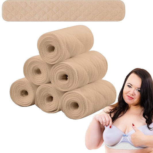 Tutuviw 6 Pcs Bra Liners for Sweat,18x3 Inch 3 Layer Rectangle Cotton Under Breasts Pads for Women Absorb V1189-WXFWAL-20260319-00514