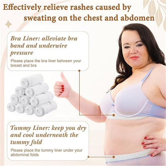 Tutuviw 6 Pcs Bra Liners for Sweat,18x3 Inch 3 Layer Rectangle Cotton Under Breasts Pads for Women Absorb V1189-WXFWAL-20260319-00518