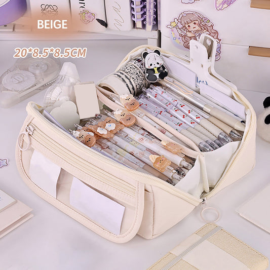 Multi-layer Cloth Pencil Case, Large Capacity Pen Pouch, Pen Stationery Organizer, Portable Art Supply Marker V1189-WXFWAL-20260319-00523
