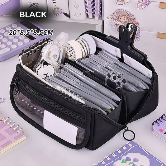 Multi-layer Cloth Pencil Case, Large Capacity Pen Pouch, Pen Stationery Organizer, Portable Art Supply Marker V1189-WXFWAL-20260319-00524