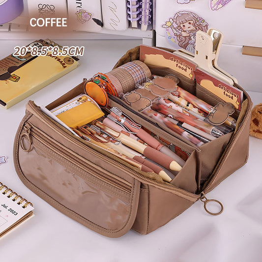 Multi-layer Cloth Pencil Case, Large Capacity Pen Pouch, Pen Stationery Organizer, Portable Art Supply Marker V1189-WXFWAL-20260319-00526
